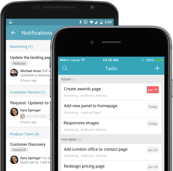 Android and iOS devices - Mobile Project Management App Download