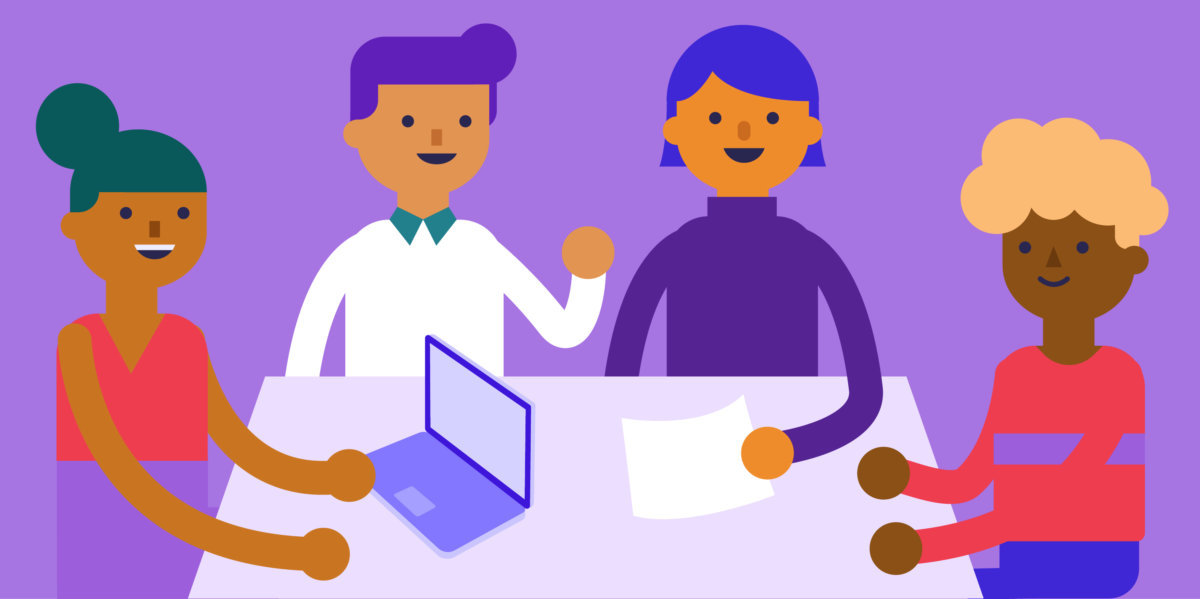 illustration of team members getting started on a project