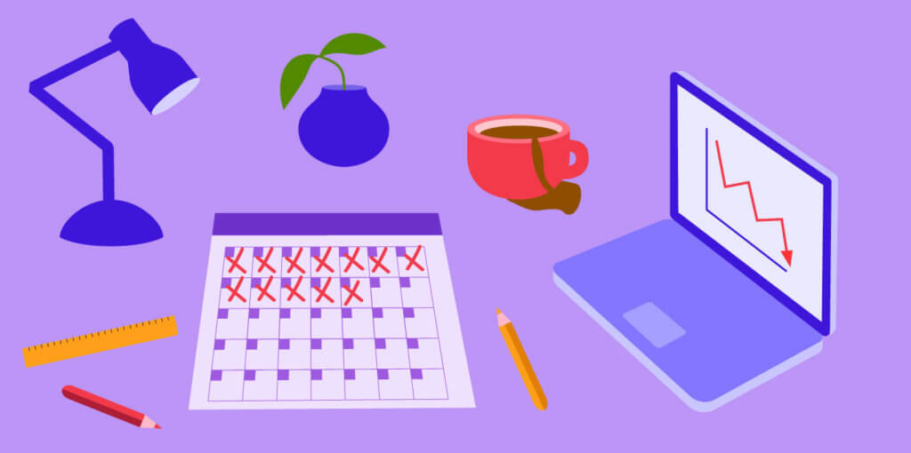 illustration of sad desk project failure