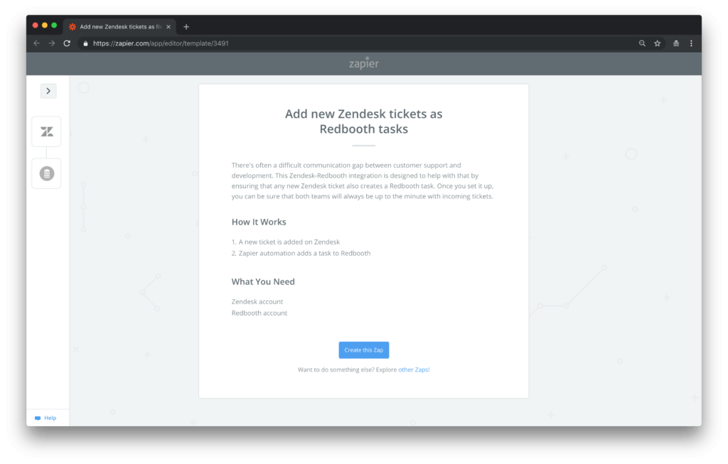 Image of Redbooth Zapier connector